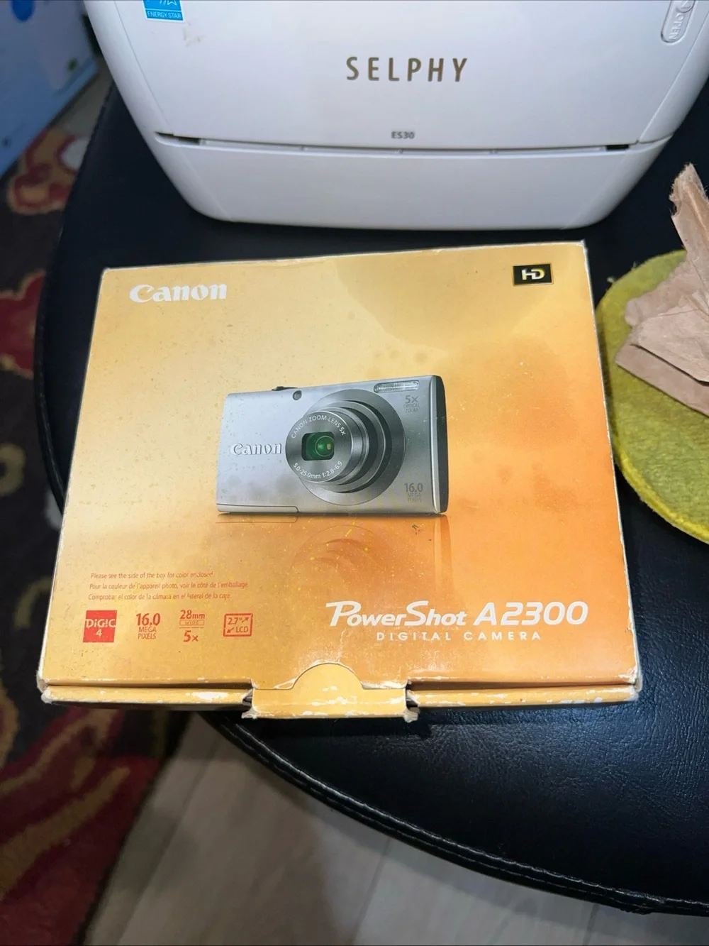 CanonPowerShot& SELPHY White Portable Photo Printer with Accessories and Manuals